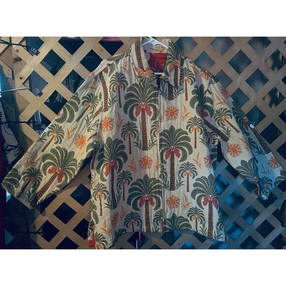 LIFESTYLE Plus 90's Y2K Woman Reversible Tapestry Palm Tree's Jacket 2X - Picture 2 of 13